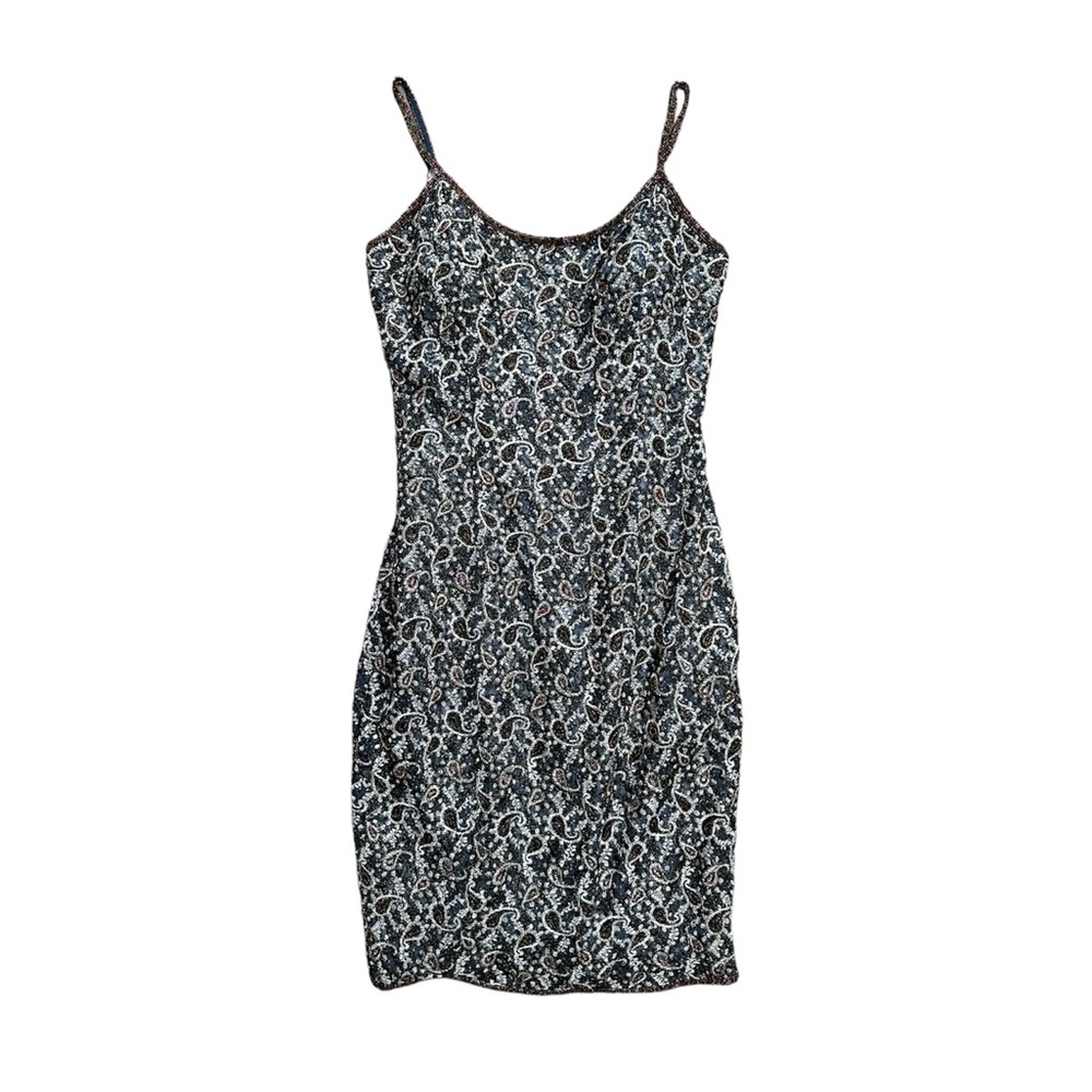 Multicolor hand beaded vintage dress